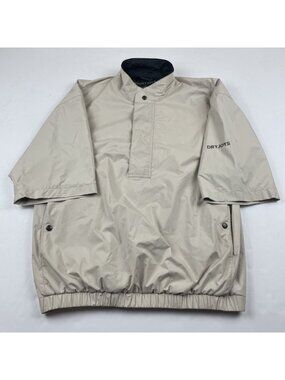 Dryjoys by Footjoy 1/2 Zip Windbreaker Rain Jacket Men’s S Short Sleeve Beige